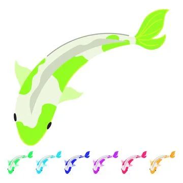 Pond koi fish carp vector cartoon graphic Stock Illustration