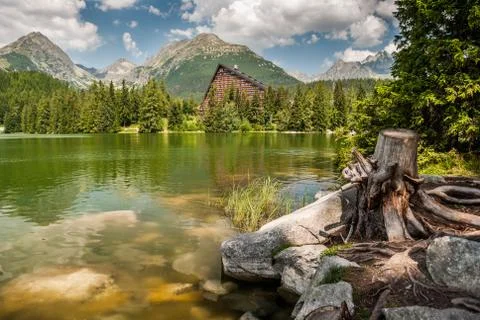 Pond in mountains at summer Stock Photos