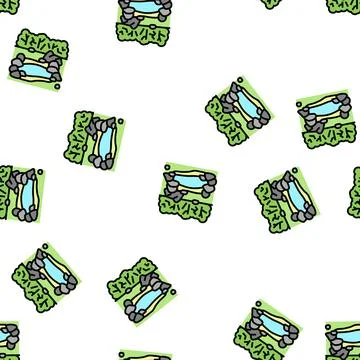 Pond nature vector seamless pattern Illustrazione stock