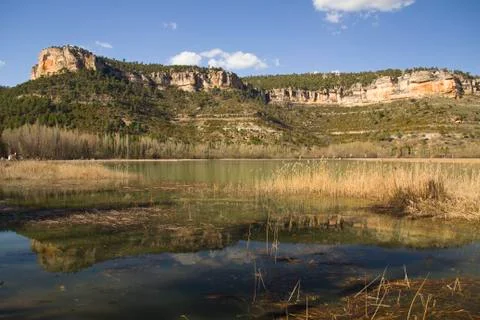 Pond in range park of cuenca Stock Photos