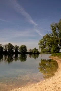 Pond in river floodplain Foto stock