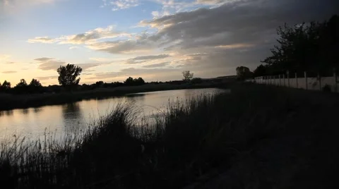 Pond Silhouette Stock Footage 63328789
