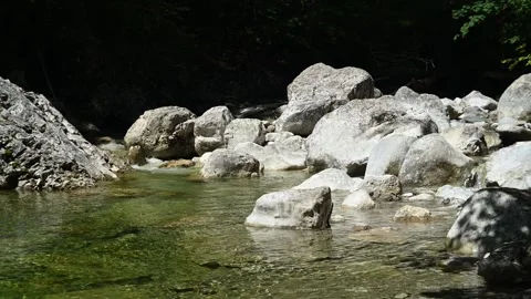 Pond of a stony mountain stream with clean water Stock-Footage 260832667