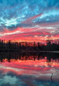 Pond at Sundown Stock Photos