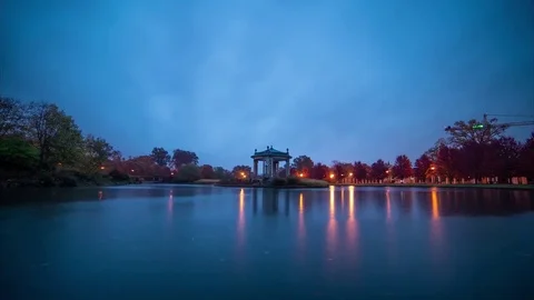 Pond sunrise spooky Stock Footage 101450120