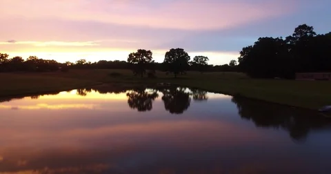 Pond at Sunset Aerial 库存影片 78203786