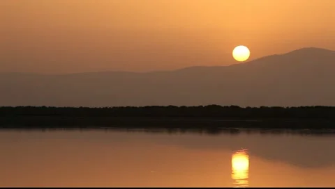 Pond . sunset Video stock 10920177