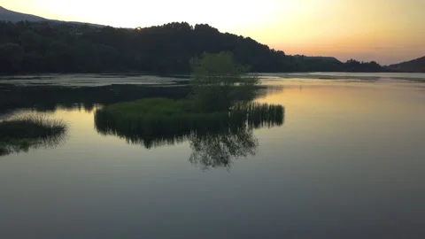 Pond Sunset Mountain View Bulgaria Stock Footage 159507138