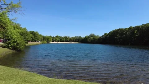 Pond surrounded by trees Stock Footage 155168206