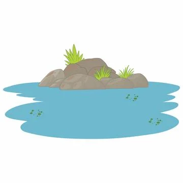 Pond vector art illustration イラスト素材