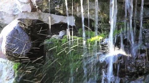 Pond Water Falling Stock Footage 24996189