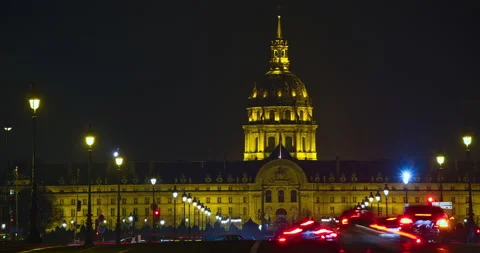 Ponde Alexandre Bridge night time-lapse Stock Footage 144674671