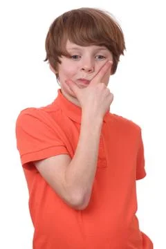 Pondering boy Stock Photos