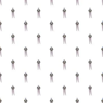 Pondering woman seamless pattern background for textiles イラスト素材