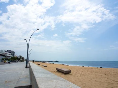 Pondicherry Beach Stock Photos