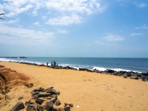Pondicherry Beach Stock Photos