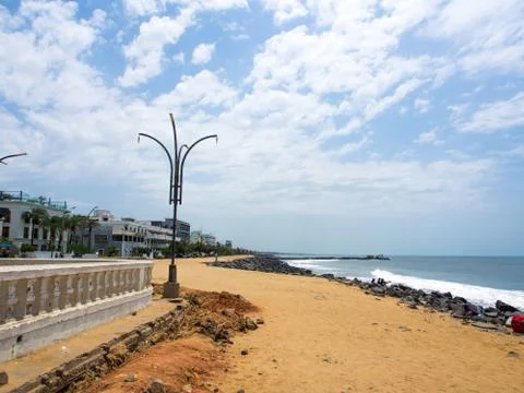 Pondicherry Beach Stock Photos
