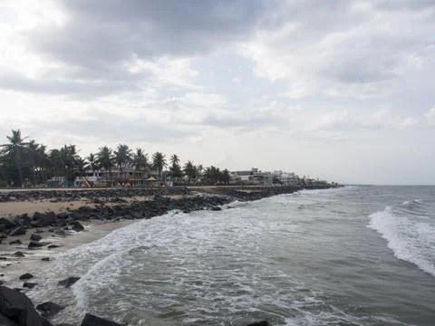 Pondicherry Beach Stock Photos