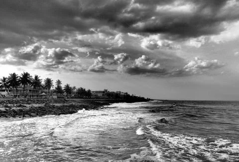 Pondicherry Beach Stock Photos