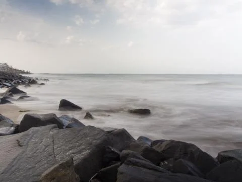 Pondicherry Beach Stock Photos