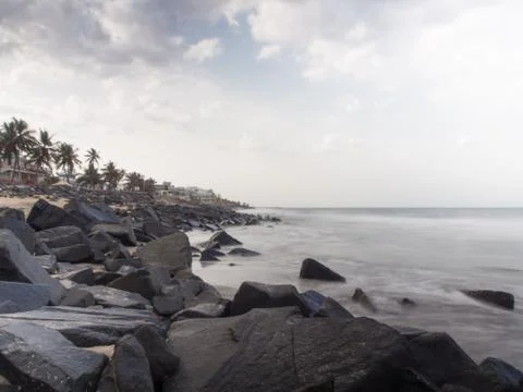 Pondicherry Beach Stock Photos
