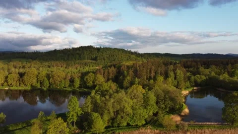 Ponds shot from the drone 動画素材 154880173