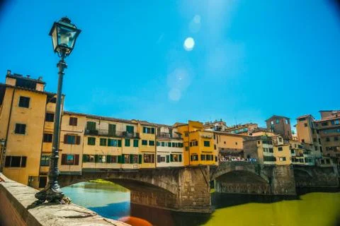 Pone Vecchio over Arno river in Florence, Italy Stock Photos