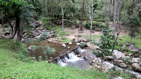 Pong pha bhat Waterfall , Chiang rai province, Thailand. Stock Footage 70931357