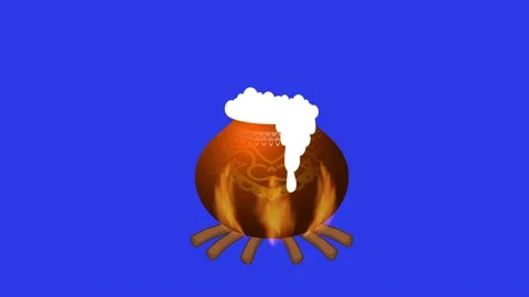 Pongal Pot Animation Bluescreen Background Stock Footage 228875857