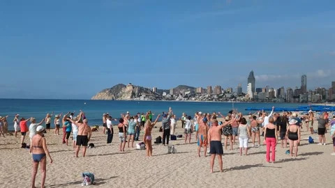 Poniente Beach Benidorm Spain 02 April 2025 Stock Footage 306242598