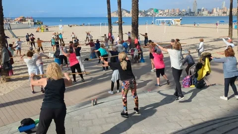 Poniente Beach Benidorm Spain 2 April 2025 Stock Footage 306242535