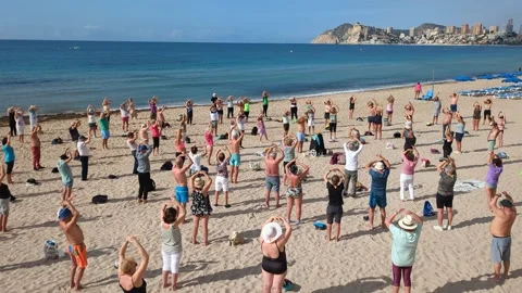 Poniente Beach Benidorm Spain 2 April 2025 Stock Footage 306242596