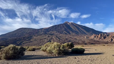 Ponoramic view of Rocky Terrain of Teide Volcano Stock Footage 308220764