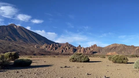 Ponoramic view of Rocky Terrain of Teide Volcano Stock Footage 308220778