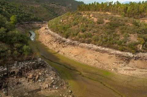 The Ponsul River, affluent of Tejo River, in Portugal Stock Photos