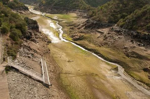 The Ponsul River, affluent of Tejo River, in Portugal Stock Photos