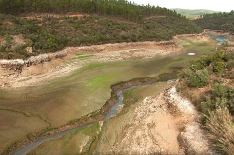 The Ponsul River, affluent of Tejo River, in Portugal Stock Photos