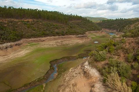 The Ponsul River, affluent of Tejo River, in Portugal Stock Photos