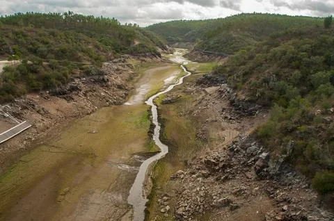 The Ponsul River, affluent of Tejo River, in Portugal Stock Photos