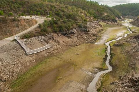 The Ponsul River, affluent of Tejo River, in Portugal Stock Photos
