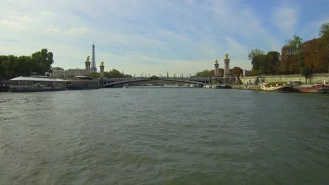 Pont Alexandre III and the Eiffel Tower in Paris Stock Footage 133106750