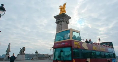 Pont Alexandre the III at Bridge Stock Footage 243303147