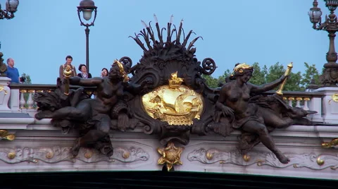 Pont Alexandre III bridge - Paris France Stock Footage 44349032