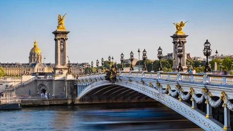Pont Alexandre III Stock Footage 129636740