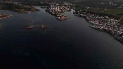 Pont d'Addaya boat passing by stunning cinematic Menorca Balearic Islands Spain Stock Footage 238994553