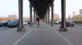 Pont de Bir-Hakeim with cyclists and traffic. HD Footage