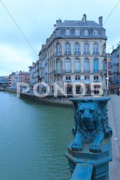 Pont pannecau across nive, bayonne, france Stock Photos