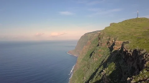 Ponta do Pargo Lighthouse seen from above, Madeira. Stock Footage 104064064