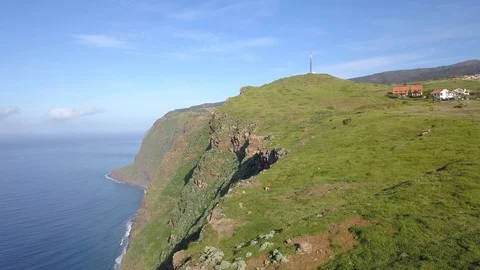 Ponta do Pargo Lighthouse seen from above, Madeira. Stock-Footage 104064465