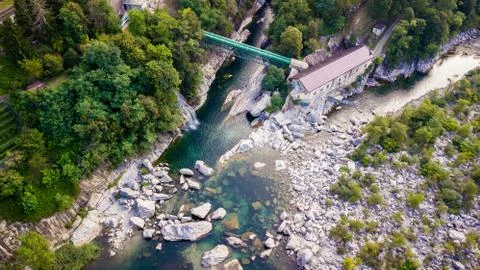 Ponte Brolla Aerial View Foto stock
